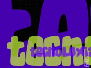 texto tecnoloxia con letras redondeadas