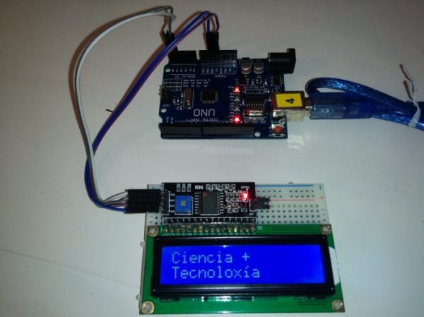 Pantalla LCD controlada cun I2C